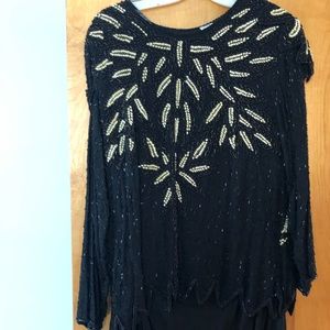 Women’s formal black and beaded 2 piece dress